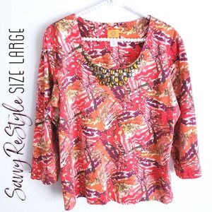 Ruby Rd. | Jeweled Neckline Size Large